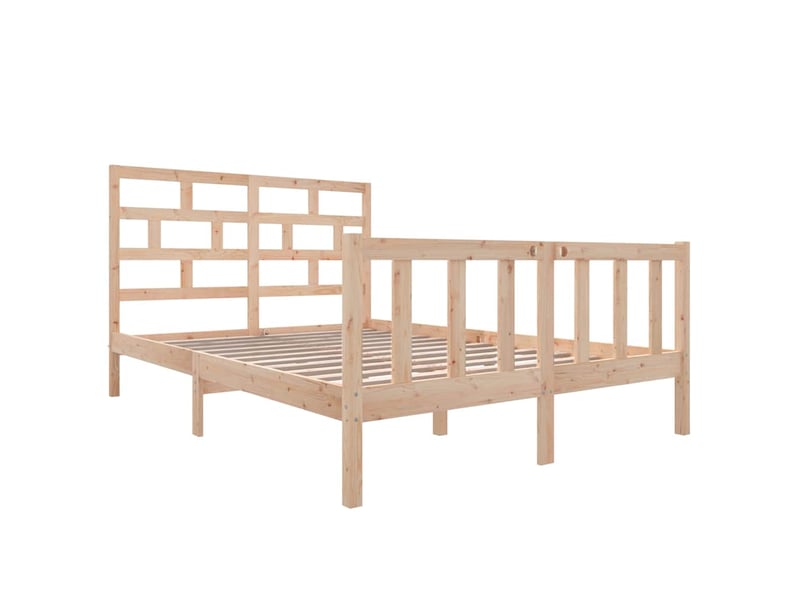  Lit double- lit adulte -  cadre de lit sans matelas bois massif 160x200 cm  - Conforama B