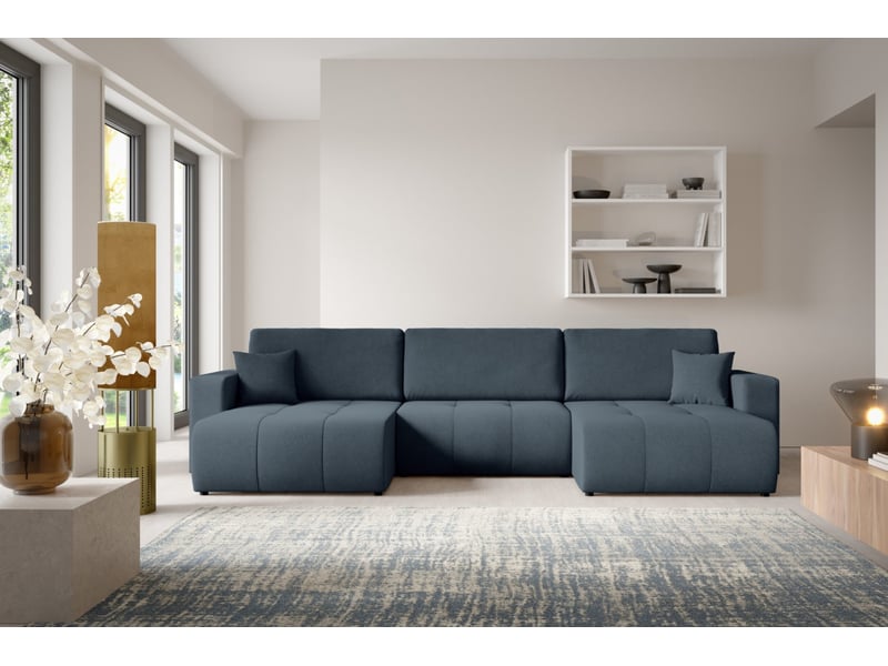  Canapé d'angle convertible molinio u bleu  - Conforama B