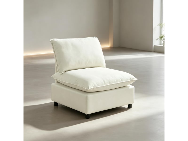  Fauteuil salon corda, beige, 146x85x78 cm, 1 place, assise large, coussins épais, design moderne  - Conforama D