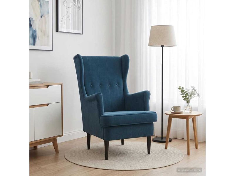  Vidaxl fauteuil bleu velours  - Conforama B
