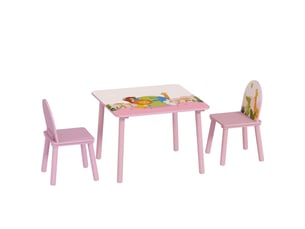 Table enfant avec chaise, ensemble table et 2 chaises en bois pour dessiner, jouer, rose, étudier