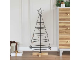 Sapin en cône de noël - arbre de noël avec support noir 90 cm acier