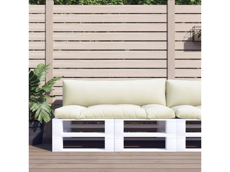  Lot de 2 coussins de palette, coussins de canapé crème tissu cf59523  - Conforama B