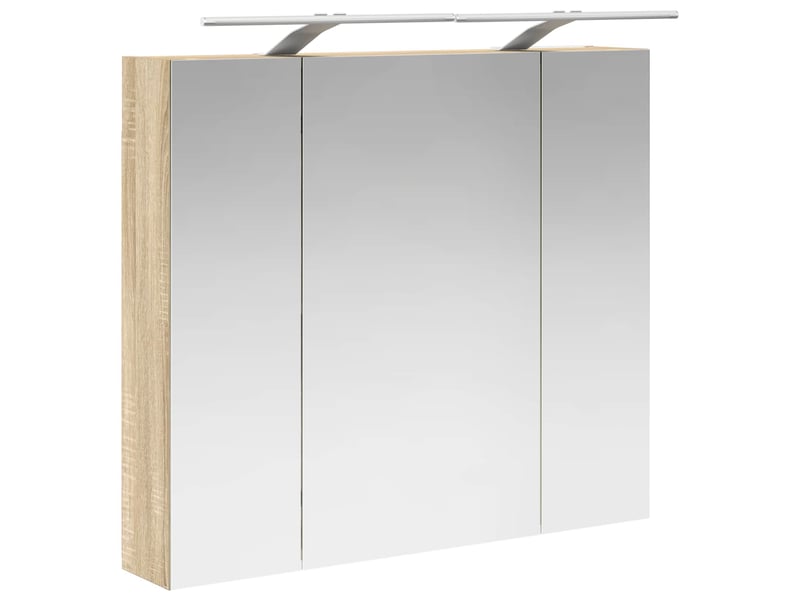 Armoire miroir salle de bain, meuble de rangement chêne sonoma 80x14.5x70 cm shl5392 - Conforama E