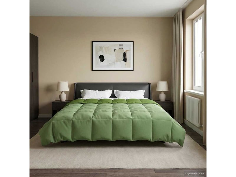  Duvet - couette complet toute l'année 220 x 240 cm 4 saisons vert  - Conforama D