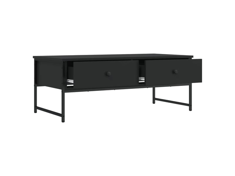  Table basse - table de salon - table à thé noir 101x49x39,5 cm bois d'ingénierie  - Conforama E
