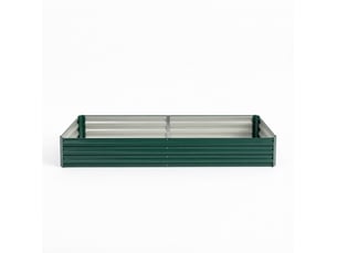 Jardinière surélevée rectangulaire en acier vert foncé 241 x 90,5 x 30 cm, idéale pour potager et fleurs