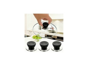 Paquet de 5 boutons universels noirs pour couvercle de casserole, pièces de rechange d'ustensiles de cuisine avec vis