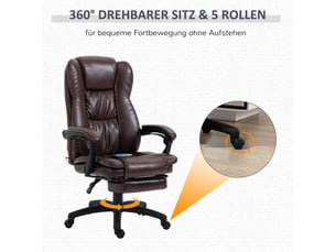 Fauteuil relax manuel pivotant MAISENTIEL Simili marron vendu A l'unité
