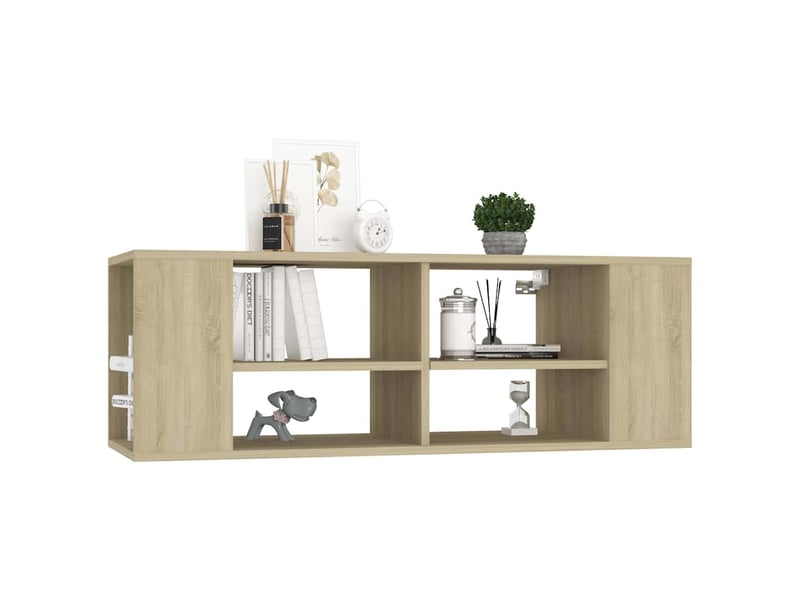  Meuble tv - banc tv - meuble de rangement mural chêne sonoma 102x35x35 cm bois d’ingénierie  - Conforama C