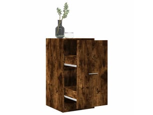 Meuble de rangement, armoire d'apothicaire chêne fumé 40x41x77,5cm bois d'ingénierie