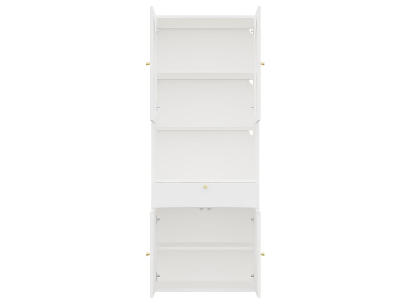  Vitrine en verre 70x35x180 cm led rgb pilotée par application smartphone mdf blanc  - Conforama A