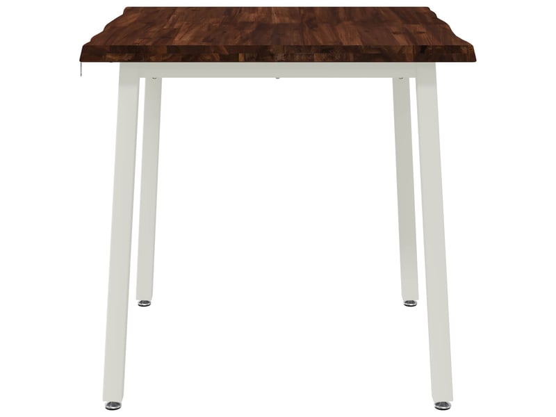  Table à manger 80x80x75 cm bois d'acacia massif marron foncé et blanc  - Conforama C
