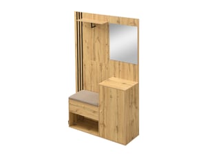 Vestiaire d'entrée avec miroir banc et porte-parapluie en mdf 115 x 37 x 185 cm