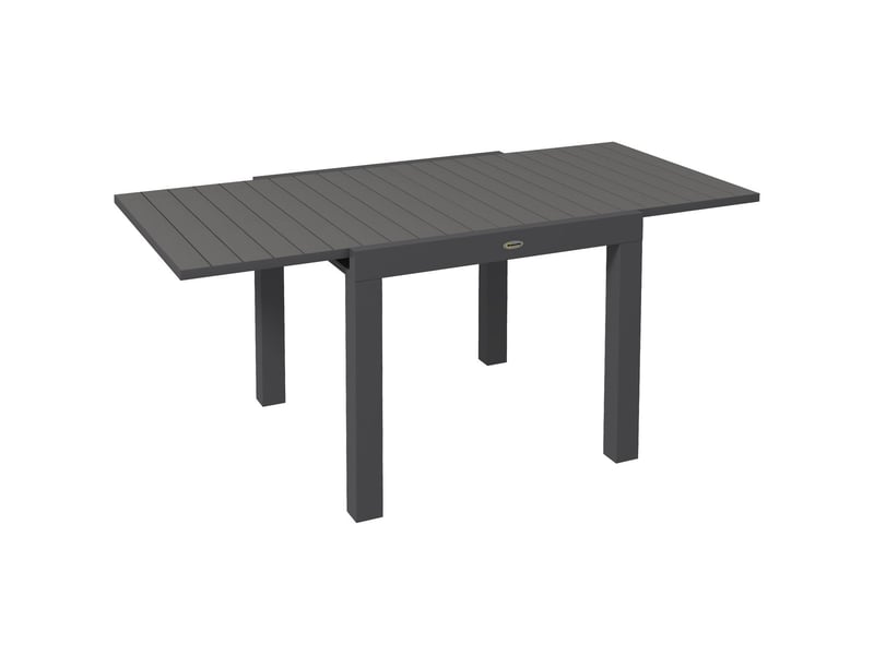 Table à manger 81162 x 80 x 75 cm structure extensible table repas 6 places aluminium finition grise charge jusqu’à 70 kg  - Conforama A