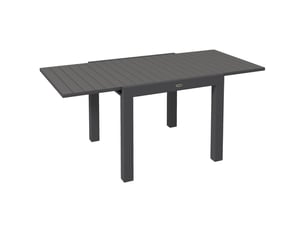 Table à manger 81162 x 80 x 75 cm structure extensible table repas 6 places aluminium finition grise charge jusqu’à 70 kg