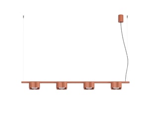 Lustre ovio 4 ocre rouge gx53 aluminium moderne 208x122x12cm