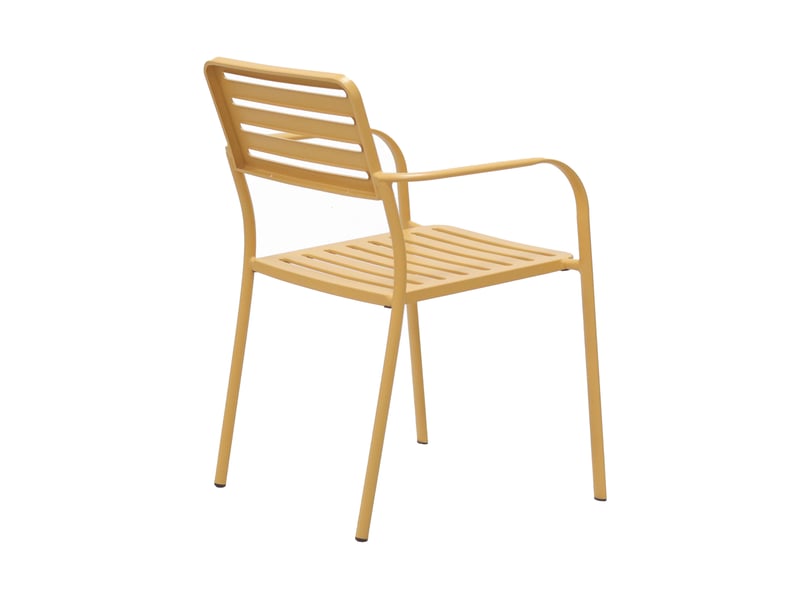  Lot de 4 fauteuils de jardin empilables en métal moutarde - baca  - Conforama D