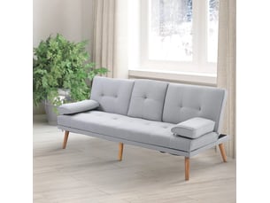 Canapé-lit tcqpz 3 places convertible dossier réglable 181 x 77 x 78 cm polyester gris clair