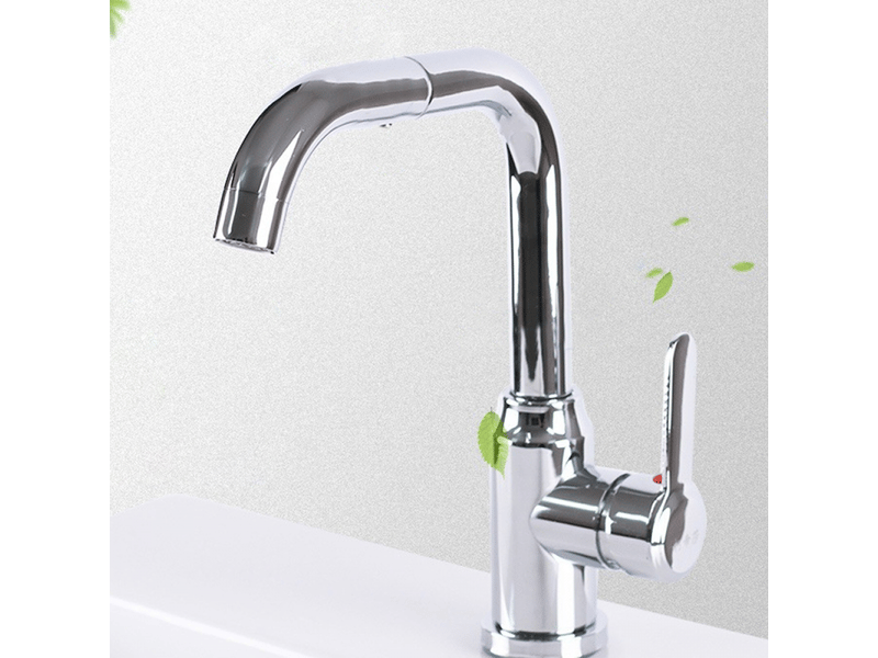  Mitigeur d'évier, robinet d'évier haut rotatif à 360°, robinet de lavabo de salle de bain, plaqué argent, plus tuyau de 60 cm  - Conforama D