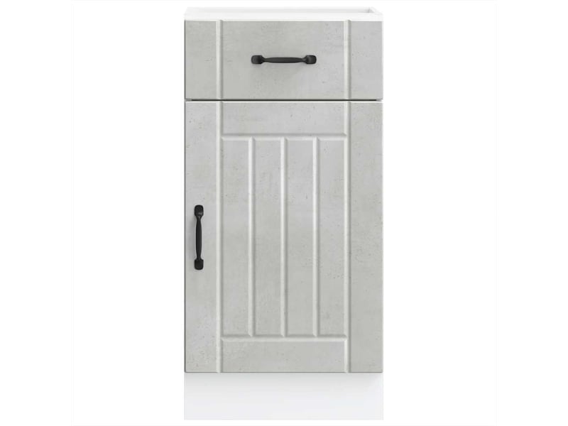 Meuble de rangement, armoire de cuisine lucca gris béton bois ingénierie shl5976 - Conforama D