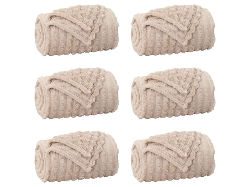  Couverture jetée de canapé 6 pcs beige 200x150 cm 4.5 kg toison  - Conforama A