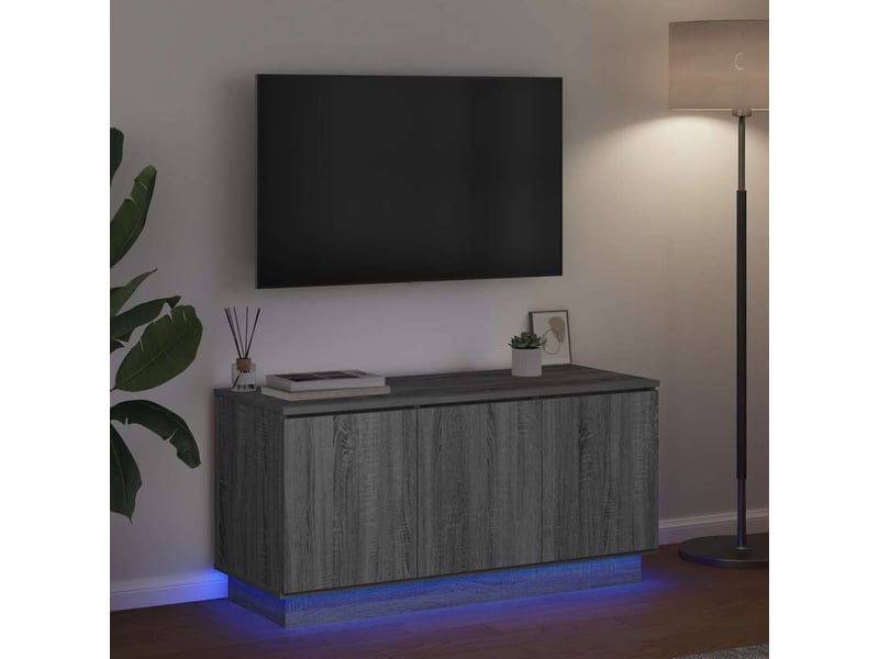 Meuble tv - banc tv - meuble de rangement 100 x 38 x 49 cm gris sonoma bois d'ingénierie - Conforama E