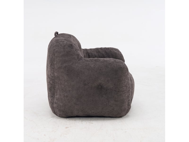 Fauteuil pouf avec accoudoirs 95x95x79 cm – gris foncé – garnissage en mousse déchiquetée, sans montage - Conforama D
