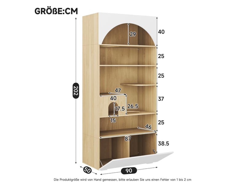 Armoire multifonction pour félins 90x50x202 cm blanche effet bois avec rangement - Conforama C