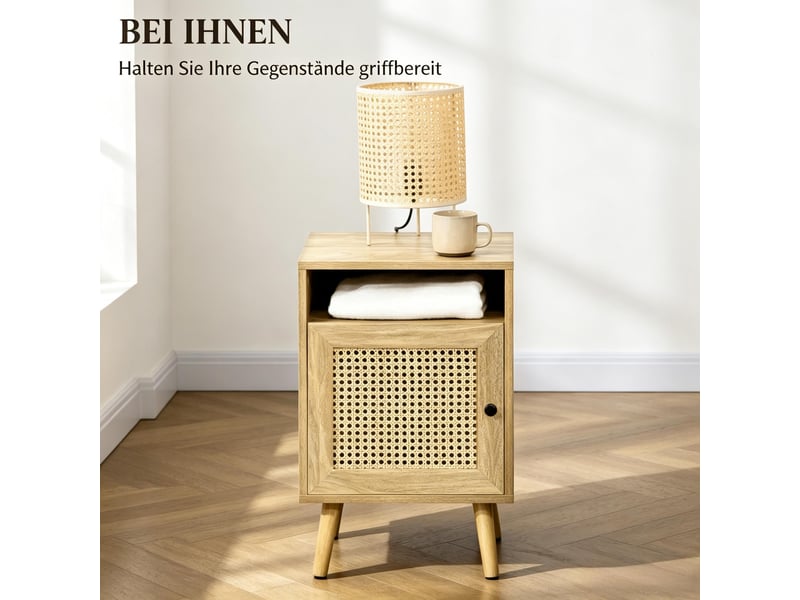  Lot de 2 tables d’appoint modernes, chevets pratiques, design compact élégant  - Conforama B