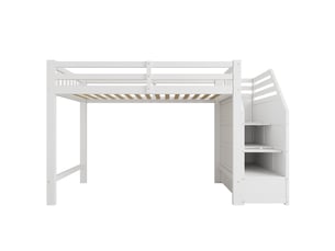 Lit mezzanine 90x200 cm <strong></strong>  <strong></strong> coloris blanc