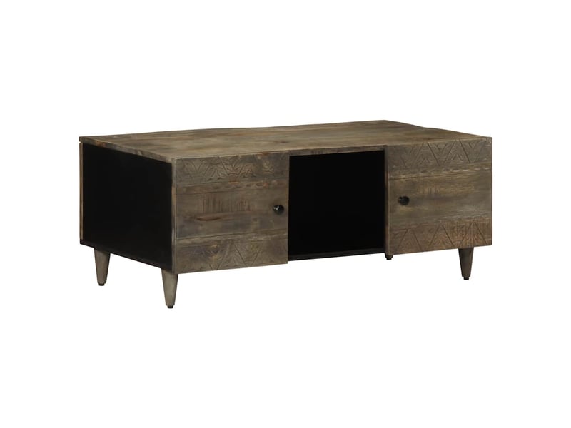  Table basse - table de salon - table à thé gris clair 100x54x40 cm bois massif de manguier  - Conforama B