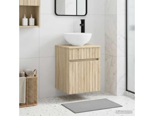 Meuble de lavabo mural, rangement salle de bain chêne sonoma 39x35x63 cm