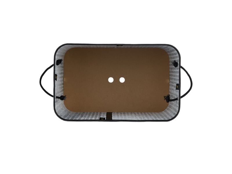  Panier à linge trieur décoratif salle de bain 63 x 55 x 35 cm avec 3 compartiments en bambou naturel 13_0011564  - Conforama D