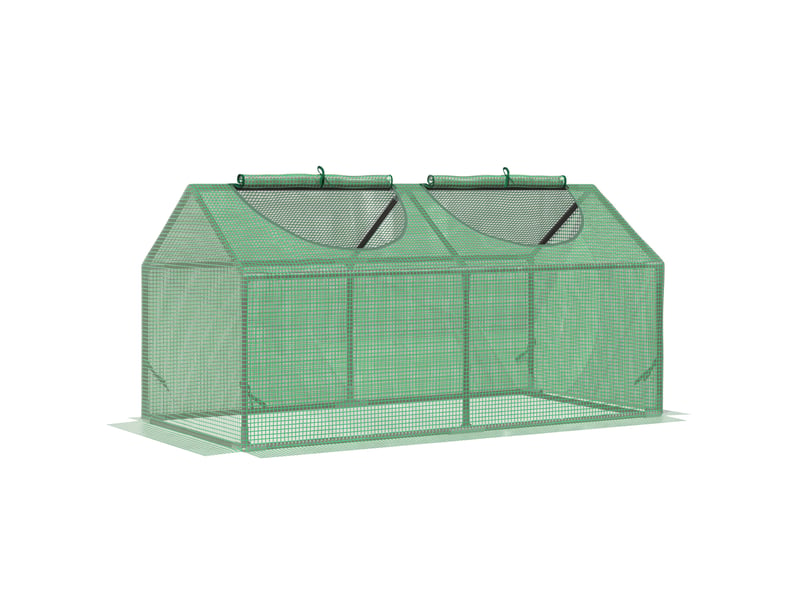  Serre en polyéthylène avec fenêtre, châssis froid pour tomates, 120 x 60 x 60 cm, verte  - Conforama A