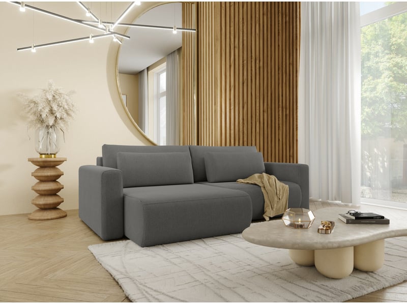  Canapé d'angle convertible 5 places welly gris  - Conforama B