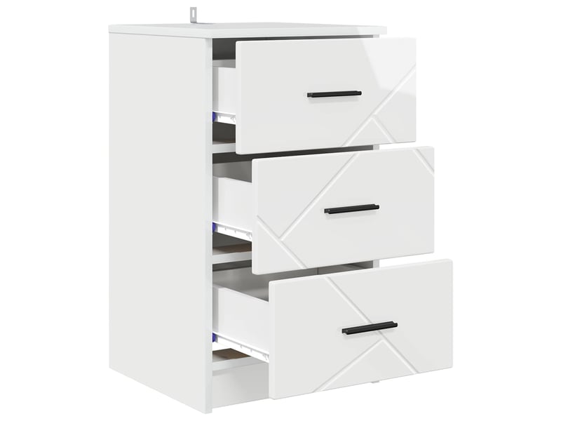  Table de chevet - cabinet de chevet - table de nuit blanc brillant 38 x 38 x 66 cm  - Conforama D