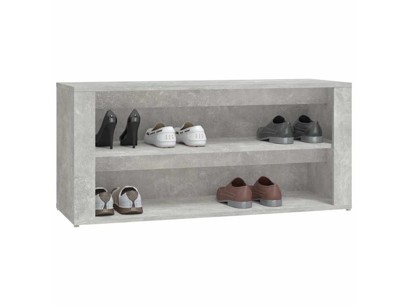  Meuble à chaussures, étagère à chaussures gris béton 100x35x45 cm bois d'ingénierie  - Conforama D