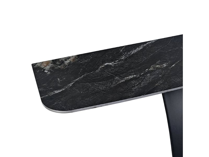  Console design l. 140 cm en céramique noir marbré pied noir – verdi  - Conforama E