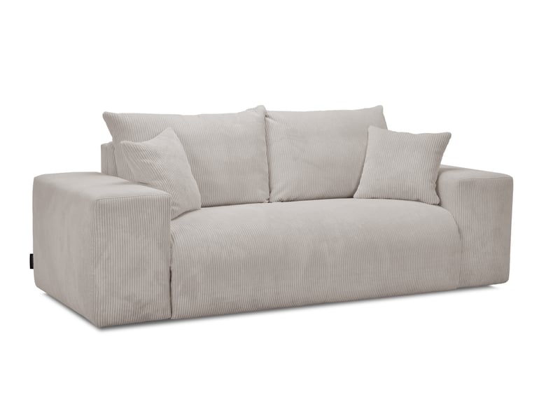 Bobochic canapé droit convertible ouverture express voltaire tissu velours côtelé beige 140x200 VOLTAIRE - Conforama A
