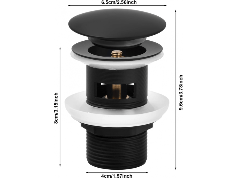  Bonde de lavabo universelle anticorrosion avec clapet escamotable et ressort  - Conforama B