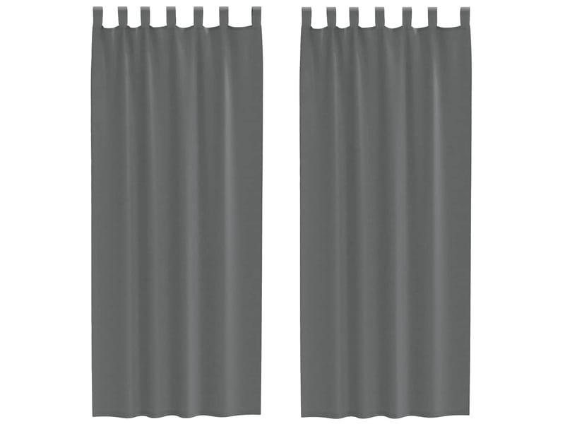  Lot de 2 rideaux en voile, voilages avec boucles gris foncé 140x260 cm cf44303  - Conforama A