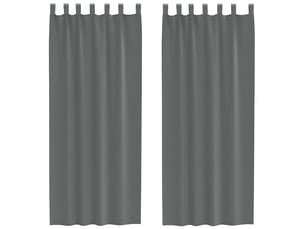Lot de 2 rideaux en voile, voilages avec boucles gris foncé 140x260 cm cf44303
