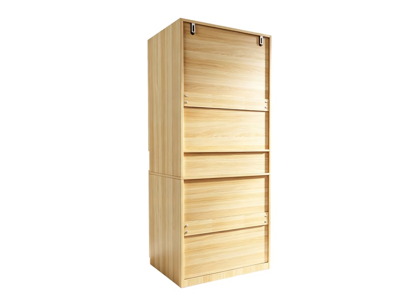  Armoire 2 portes avec niche led et rangement pour chambre en mdf 70×55×180 cm finition bois  - Conforama D