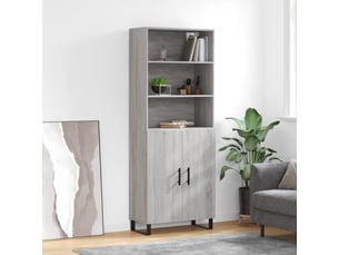 Buffet haut - bahut - meuble de rangement sonoma gris 69,5x34x180 cm bois d'ingénierie