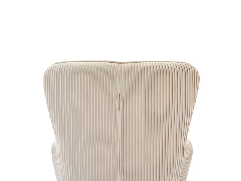  Lot de 6 chaises de salle à manger en velours, avec 4 pieds de support en métal argenté, beige  - Conforama R
