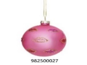 Boule de noël en verre rose d. 80 mm