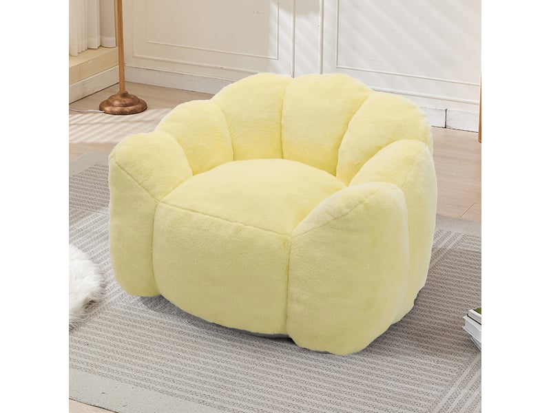  Fauteuil lotus modenvie en velours jaune 101 x 111 x 68 cm  - Conforama D