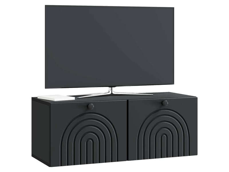  Meuble tv - banc tv - meuble de rangement mural noir 78,5 x 31 x 30 cm bois d'ingénierie  - Conforama C