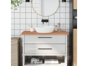 Comptoir de salle de bain, plan de travail 100x60x2,5 cm bois massif de hêtre cf65714